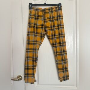 No Boundaries Yellow Plaid Leggings